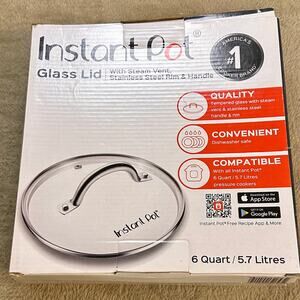 Instant Pot Glass Lid 6 Qt Tempered Glass w Steam Vent Stainless Handle